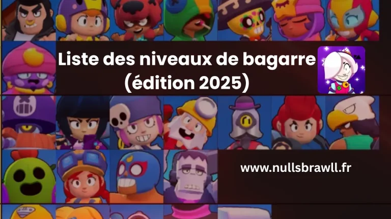 Liste des niveaux de Null’s Brawl Brawler (édition 2025)